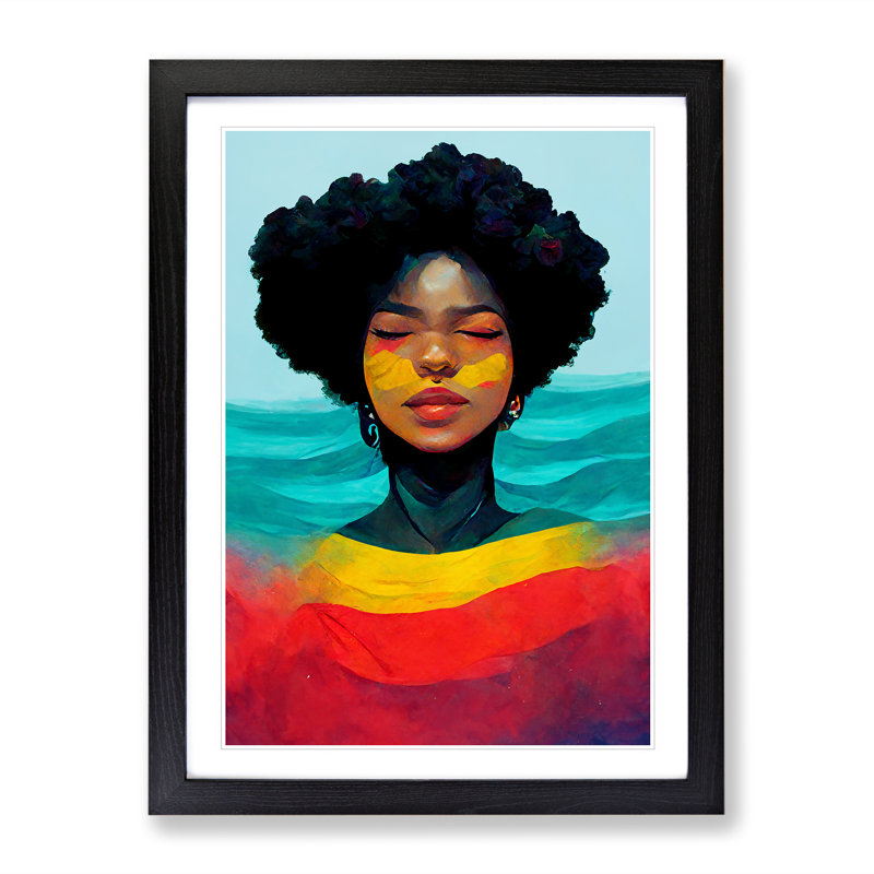 XV1022-2694X Marvellous Woman - Print, 64cm H x 46cm W x 3cm D, White, Black Framed Paper