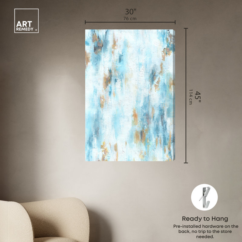 Large Blue and Brown Abstract Canvas Wall Art