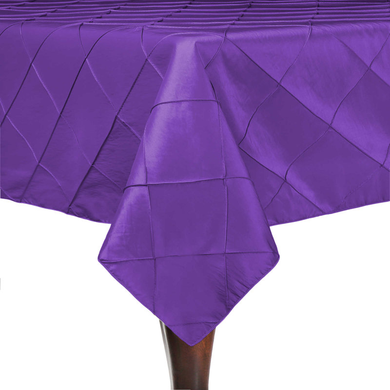 Ultimate Textile Embroidered Pintuck Taffeta Tablecloth Purple, 10, 48" W x 72" L