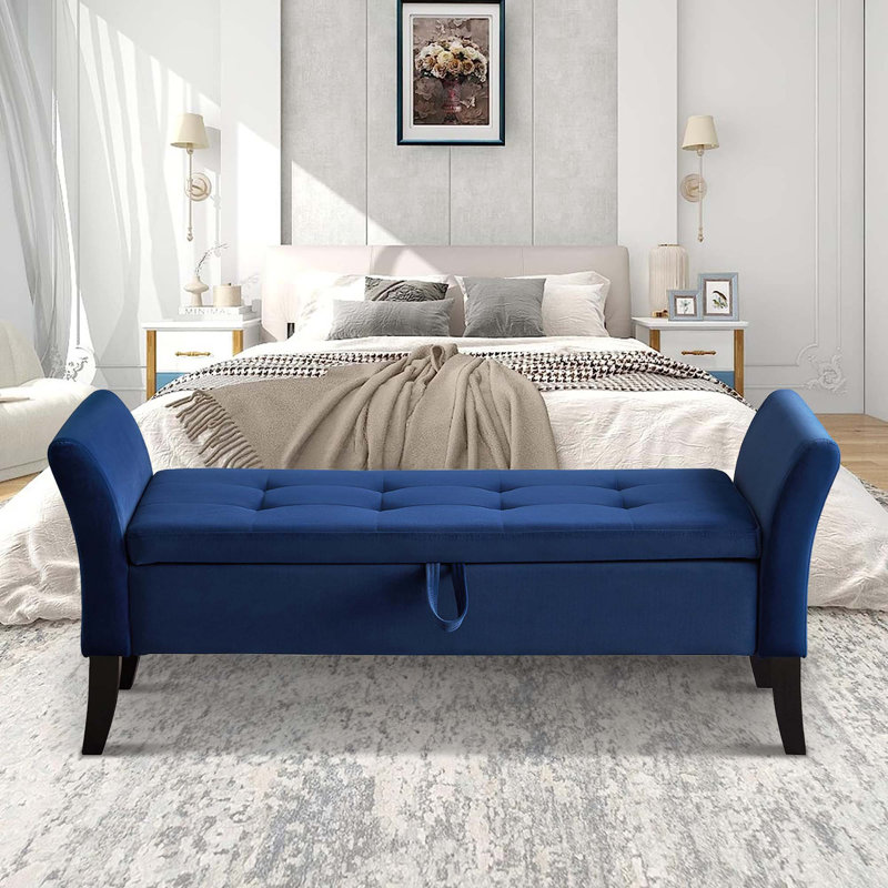 Banc de rangement Schoenbeck, Bleu marine