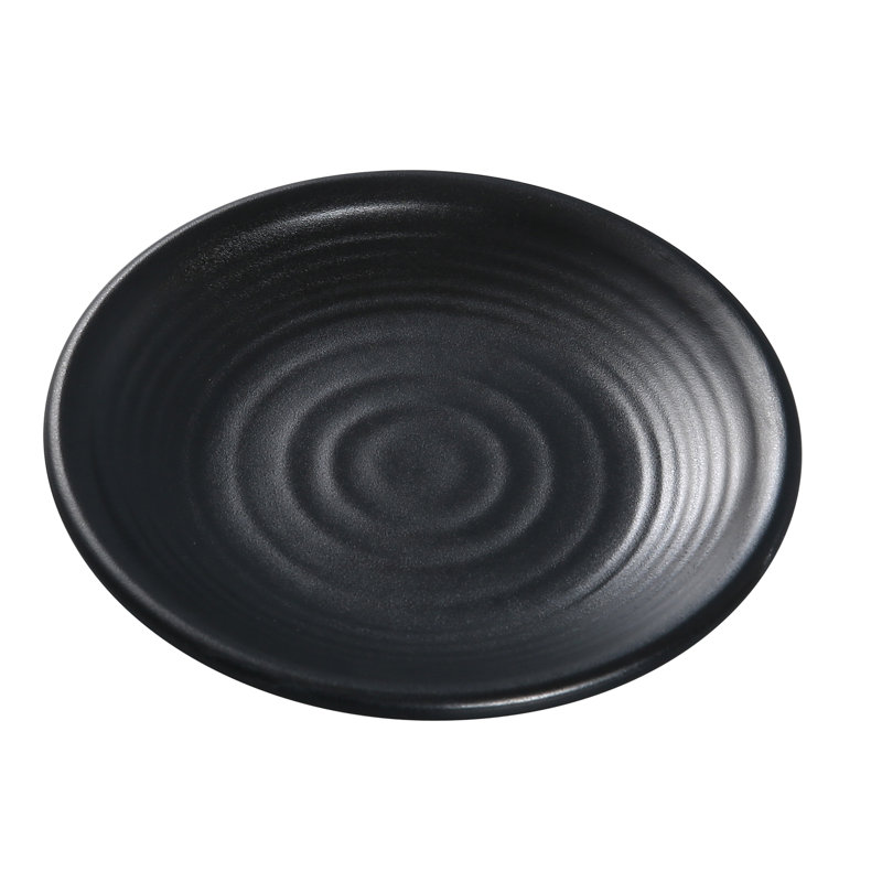 Assiette à pain et à beurre en mélamine noire 6 po