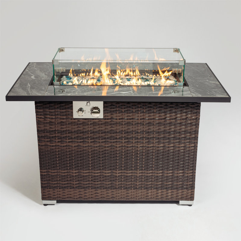 43.3'' x 26'' Rectangle Iron Fire Pit Stand