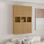 Ensemble d'armoires de rangement 59 po x 59 po H 59 po - Grain de chêne clair, portes françaises à rainure 3D (Salle de bain / Salon / Chambre à coucher)