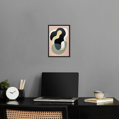 «Black Hair Mermaid Doll», art mural rétro abstrait par Notoriart