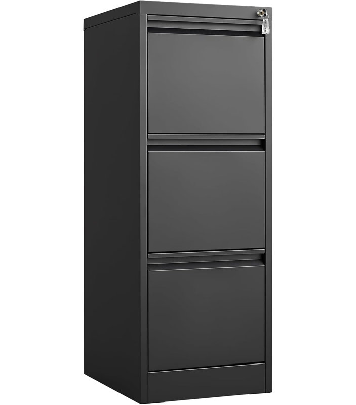 37cm Wide File Cabinet, Black