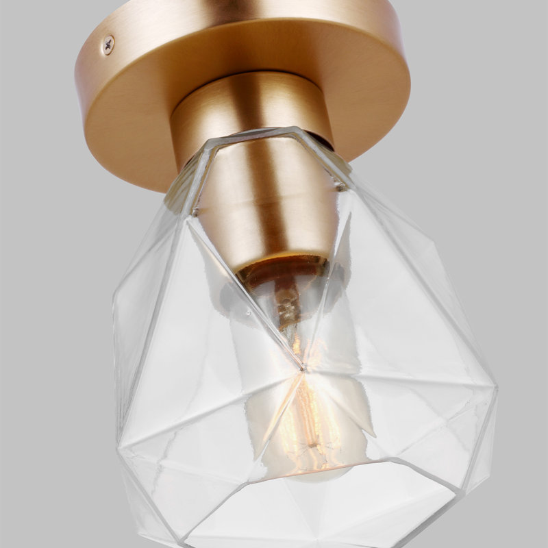 Plafonnier semi-encastré 1 lumière 6 po Maegan, Laiton