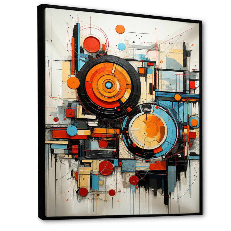 Fradel Futuristic Fusion III sur toile, H 32 po x l 24 po x P 1 po, Cadre flottant noir