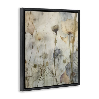 «Subtle Botanicals», art mural encadré sur toile flottante par lettré et doublé