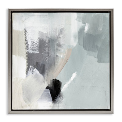 Quiet In Grays Framed Floater Canvas Wall Art by Lanie Loreth