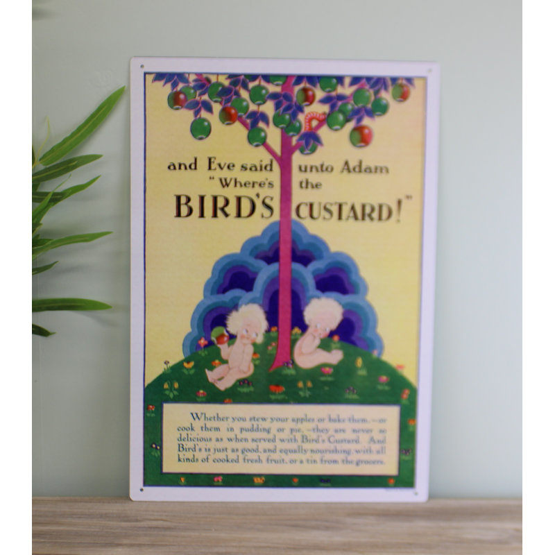 Vintage Metal Sign – Retro Advertising – Birds Custard, Adam & Eve