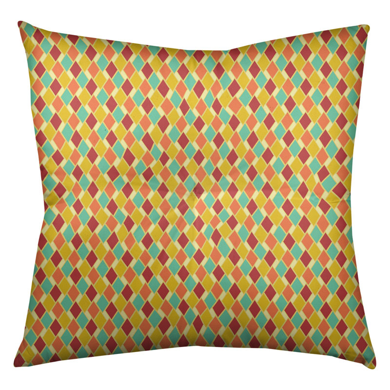 Coussin Katelyn Elizabeth, 26 po x 26 po, Jaune et orange