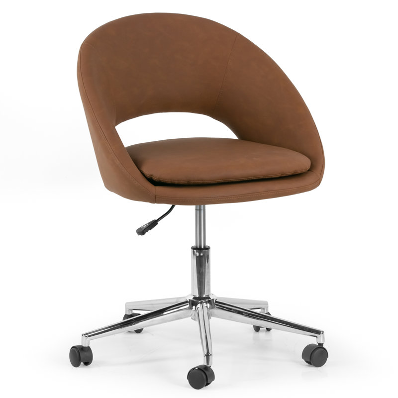 Chaise de travail en faux cuir Chloe-Ann