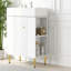 Meuble-lavabo à tablettes ouvertes 21,6 po avec lavabo en céramique et porte à fermeture douce, assemblage requis-109724016