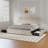 Bed Frame With 4 Storage Drawers, Linen Upholstered Platform Bed Frame With Headboard And Footboard-595089391-595089386