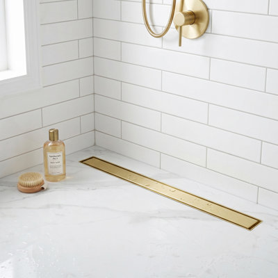 Modern Rectangular Shower Drain With 2 In 1 Tile Insert And Flat Cover Suitable For Bahtroom