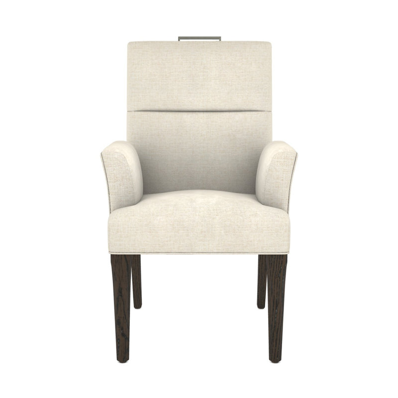 Thom Filicia Home Fabric Tight Back Arm Chair, Worthy Snow, Havana