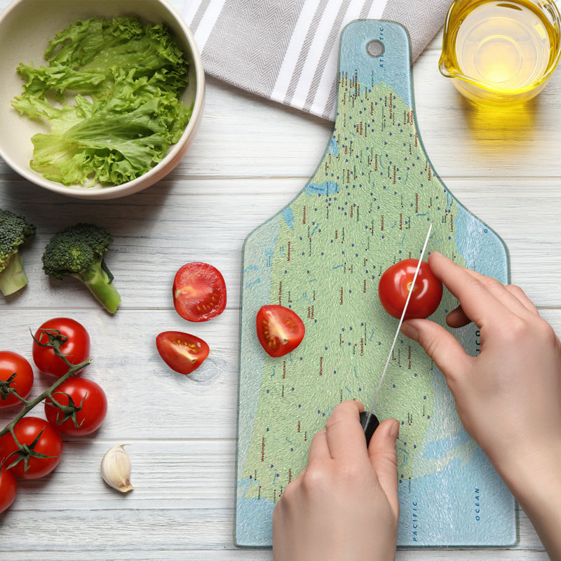 United States Map Tempered Glass Cutting Board