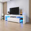 Meuble télé moderne blanc, 20 lumières DEL avec télécommande-925174078-937766693