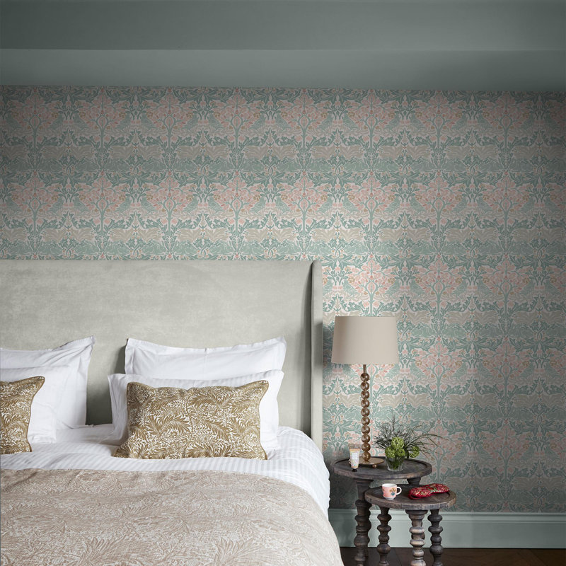 William Morris at Home Brother Rabbit Lullaby Blues Wallpaper, Blue