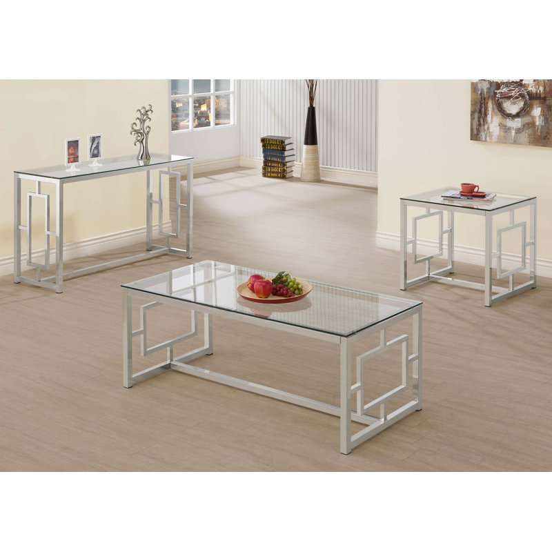 Beaufain 47.25'' Glass Top Console Table
