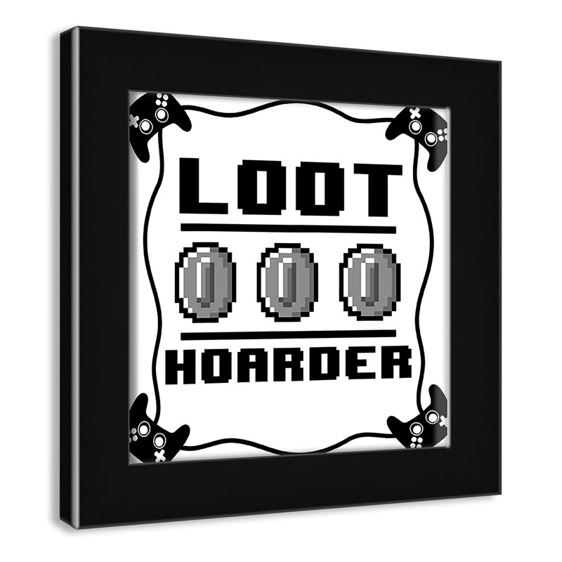 Impression sur papier Loot Hoarder Kids, H 10 po x l 10 po x P 0,63 po, Cadre noir