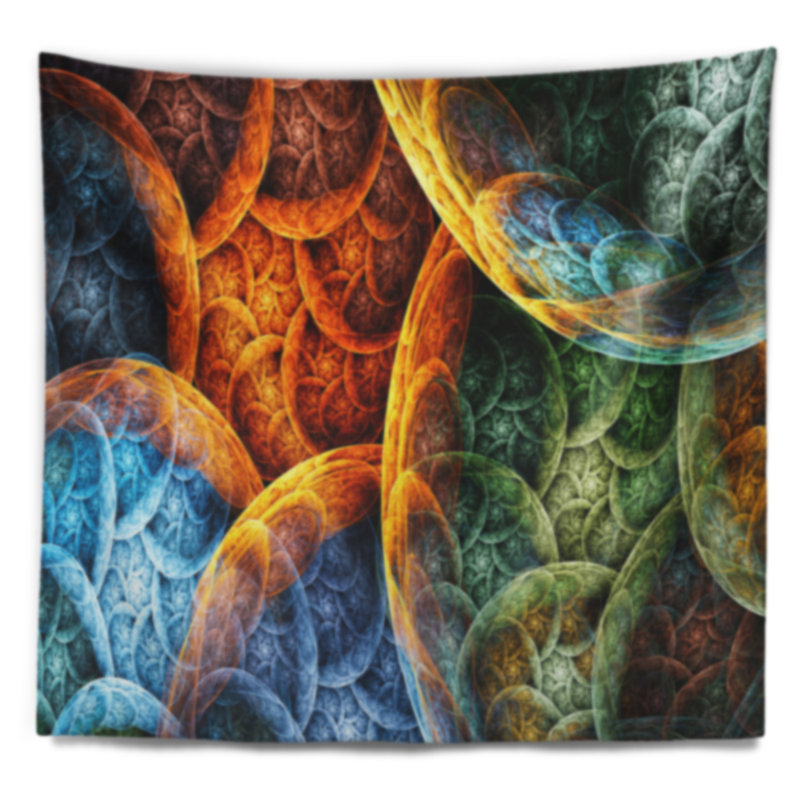 Tapisserie à nuages de couleur vibrante abstraite, H 50 po x l 60 po