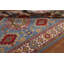 Tapis unique en laine noué à la main 6 pi 4 po x 9 pi 9 po nouvel âge en bleu / rouge / ivoire