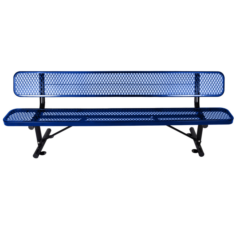 Banc d'extérieur en acier, Bleu, H 32,55 po x l 72,45 po x P 23,3 po