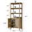 68.5''H Boho - Inspired Rattan Bookcase With Adjustable Shelf And Gold Accents-1503450491