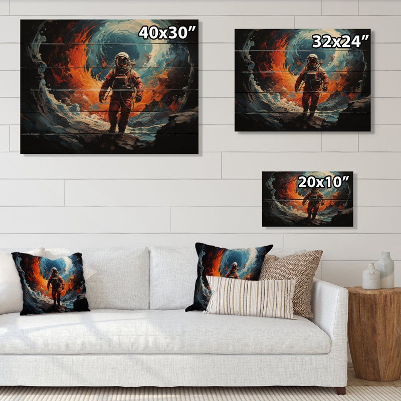 " Space Astronaut Cosmic Dreams I ", 10" H x 20" W x 0.78" D