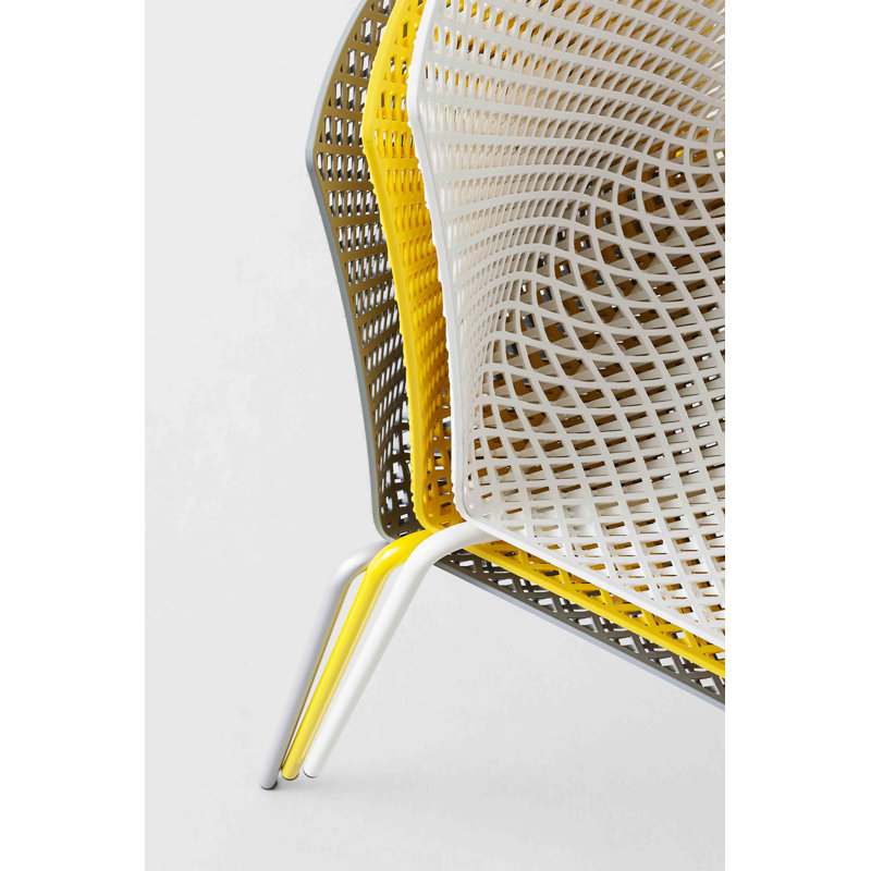 Chaise de salle à manger de patio empilable Fuller, Jaune