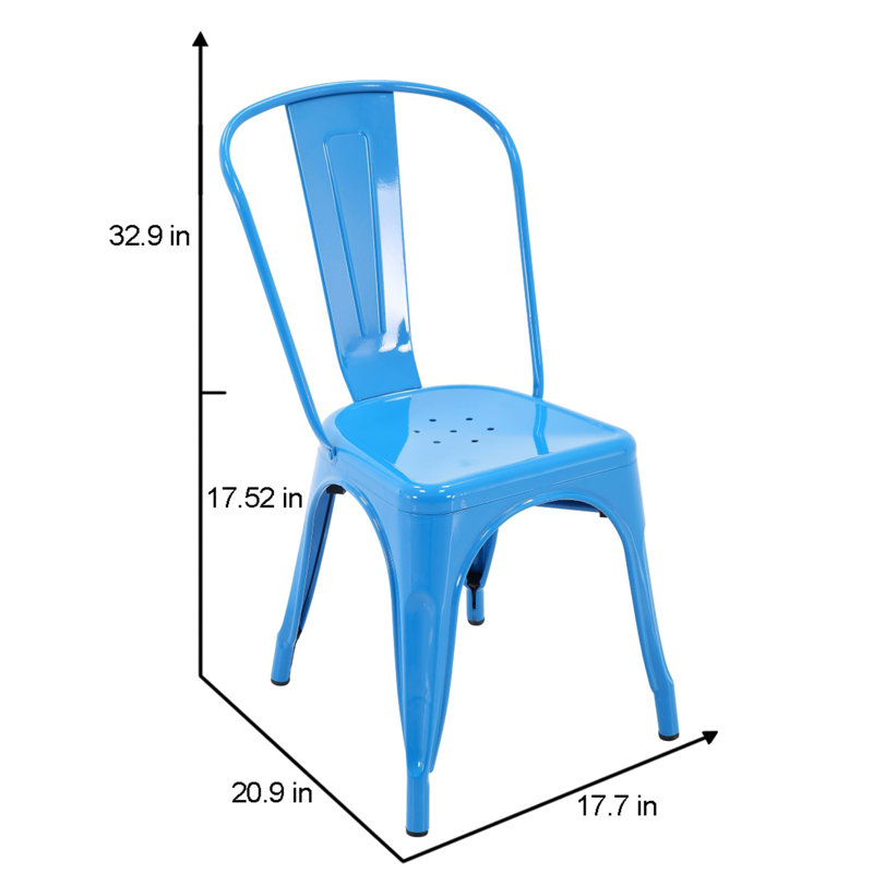 Chaise de salle à manger empilable, Bleu