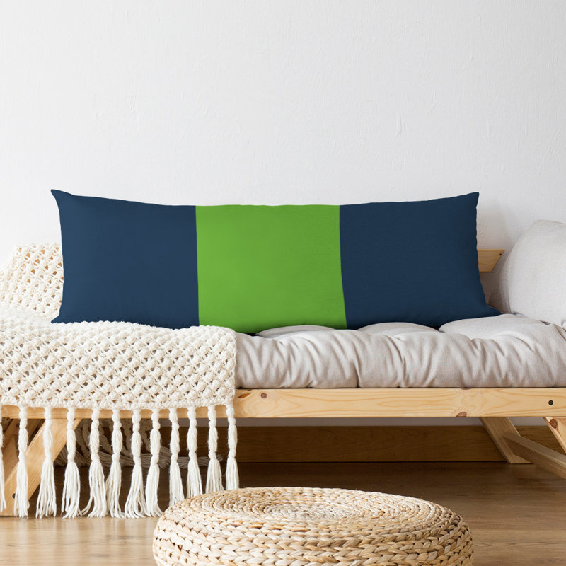 Oreiller de corps en polyester / polyester Arizona Football Stripes, Football Seattle, Bleu marine / vert clair