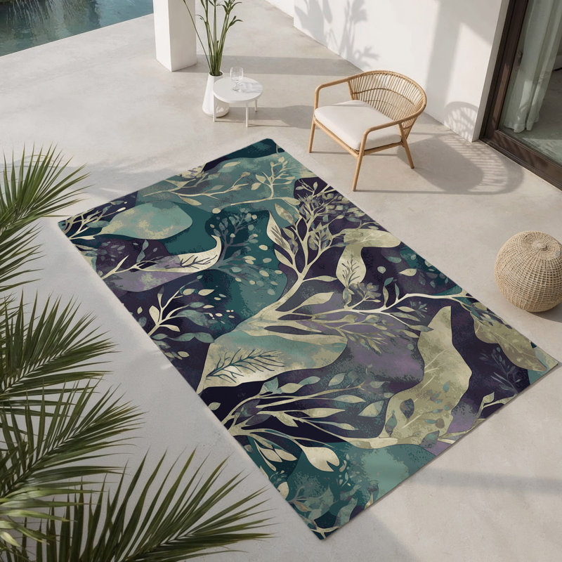 Tapis intérieur et extérieur Verdant Cosmos, Rectangle 5 pi x 7 pi