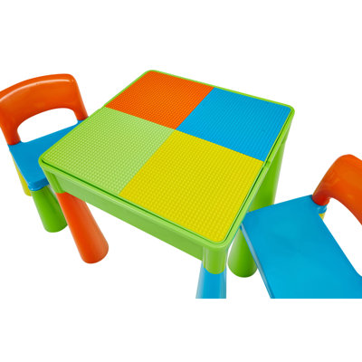 Kids 5 Piece Square Play Or Activity Table and Chair Set