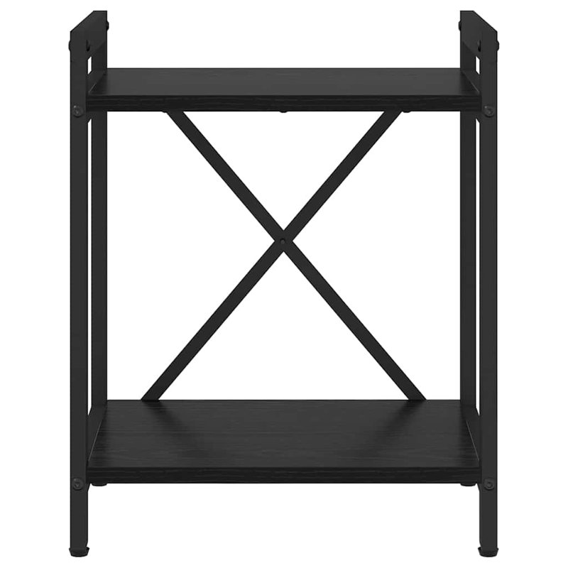 Steel Bookcase, (2 Shelves) 48.5cm H x 40cm W x 30cm D, Black
