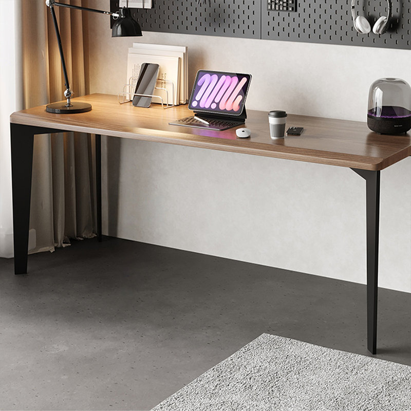 Bureau rectangulaire brun et noir en bois massif, H 29,53 po x l 62,99 po x P 23,62 po
