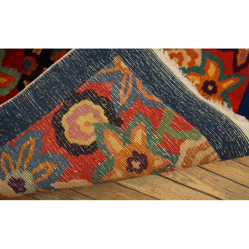Antique Art Deco Room Size Wool Multi Rug