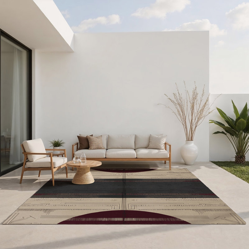 Majestic Map Indoor And Outdoor Area Rug, Rectangle 2' x 3'