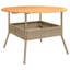 Garden Table With Acacia Wood Top 110X71 Cm Poly Rattan-1667107869
