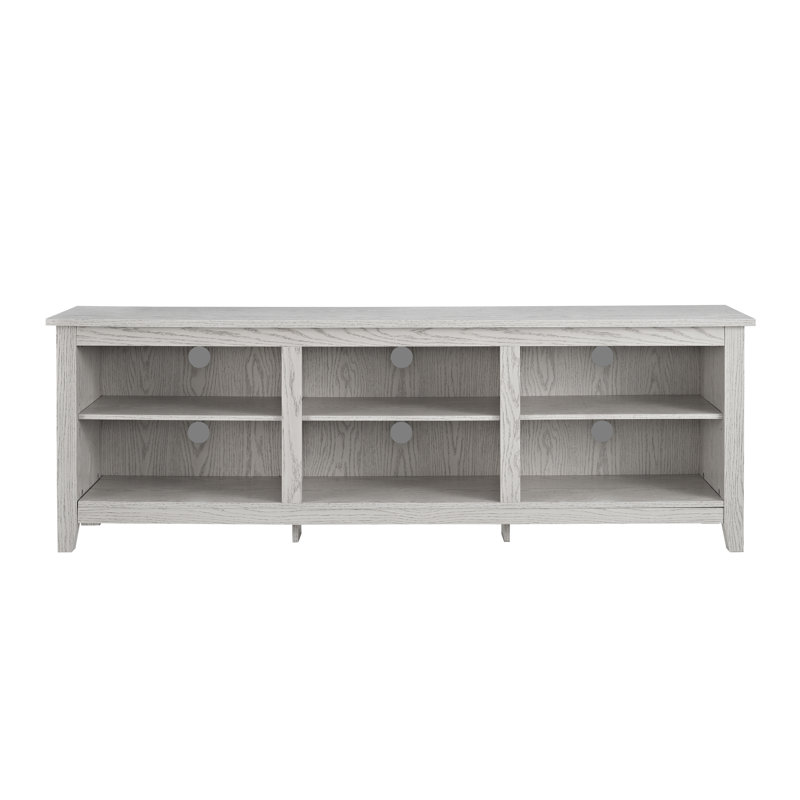 Meuble télé avec rangement ouvert Sunbury, Blanc délavé, 70"
