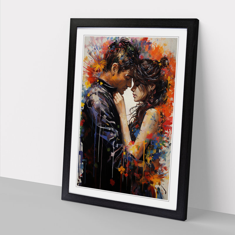 Lovers Informel - Single Picture Frame Print on Wood, Black Framed, 34cm H x 25cm W x 2cm D
