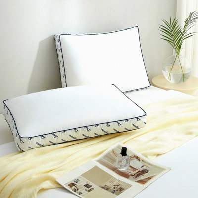 Luxury Comfort Gusseted Pillows - Set of 2, Standard/Queen Size , Plush White Bed Pillows with 3" Gusset for Maximum Support and Comfort