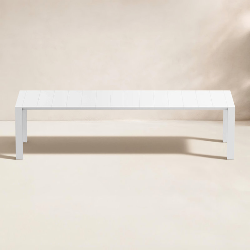 Spector Extendable Dining Table, White, 39" W x 102" L x 29.5" H