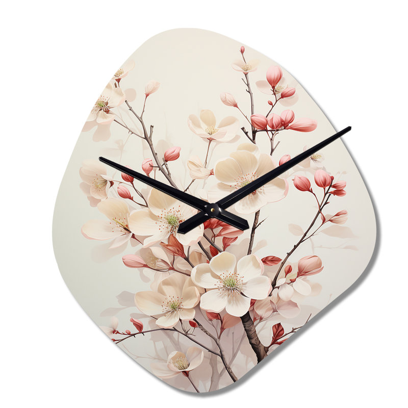 Horloge murale blanche en forme de cornouiller Blony Harmony III, Petit