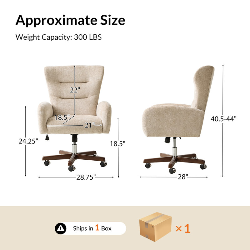 Fauteuil de direction à oreilles simple en chenille Caden, Gruau