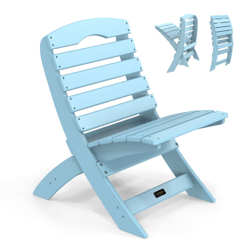 Patio HDPE Portable Armless Adirondack Chair, Blue