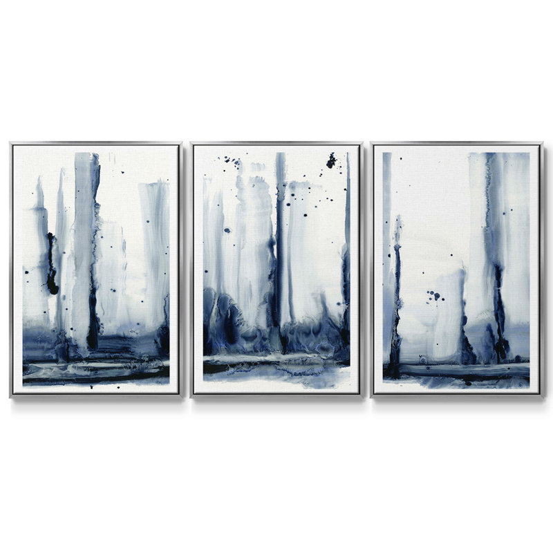 Forêt arctique I 3 pièces, Argent, H 27 po x l 54 po