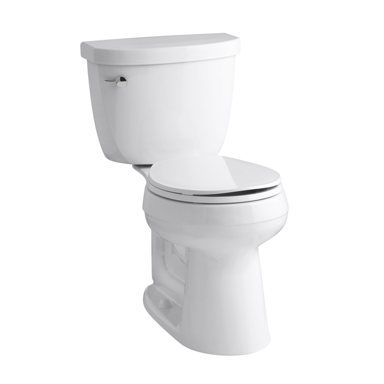Cimarron 1.28 GPF Round Toilet, White, Left-Hand