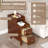 Solid Wood End Table w/ Pull-out Tray & 2 Storage Drawers Cable Management-1761271744